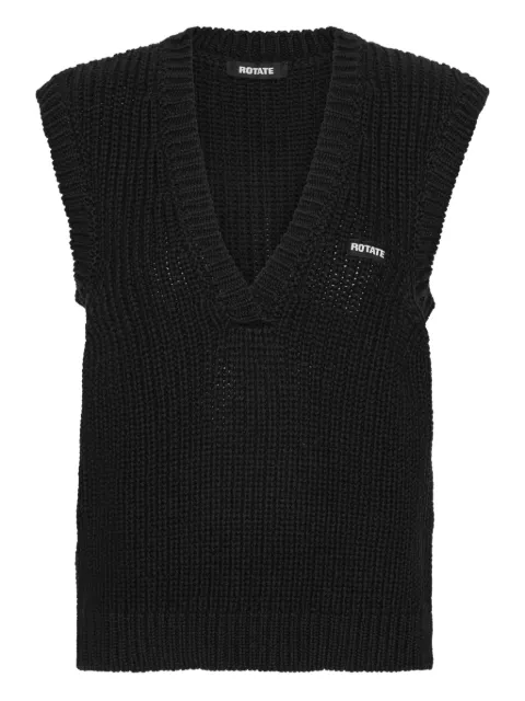 ROTATE BIRGER CHRISTENSEN V-neck knitted vest Black 114733100