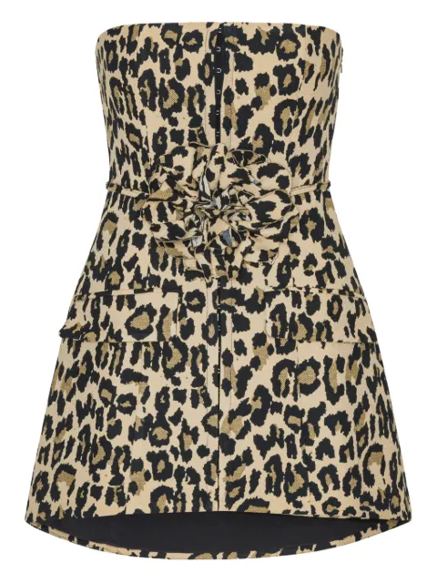 ROTATE BIRGER CHRISTENSEN leopard-print rosette mini dress Brown 114700795