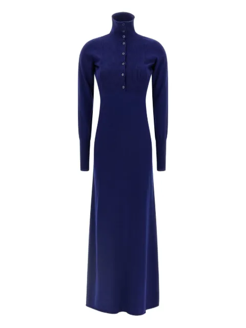 TOM FORD ribbed-knit polo maxi dress Blue ACK657YAX925HB905