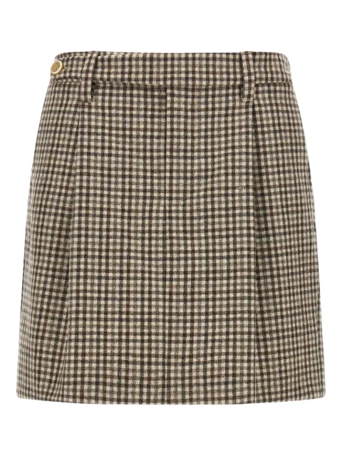 Brunello Cucinelli pleated check mini skirt Neutrals MP523G3896C001