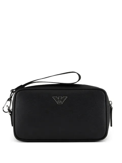 Emporio Armani logo-plaque wash bag Black Y4R356Y138E81072