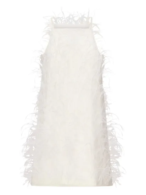 PINKO feather-embellished dress White 105572A2SP
