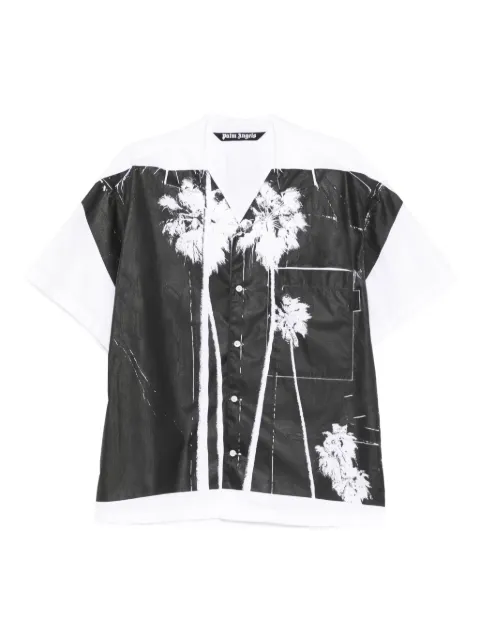 Palm Angels palm tree-print cotton shirt White PMGG00AF25FAB002
