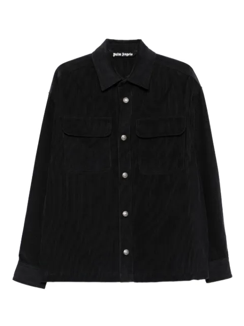 Palm Angels corduroy button-fastening overshirt Grey PMES024F25FAB001