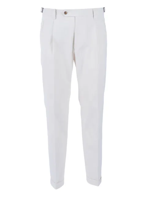 Berwich pleated-cuff tapered trousers White RETROLONGTS1620X