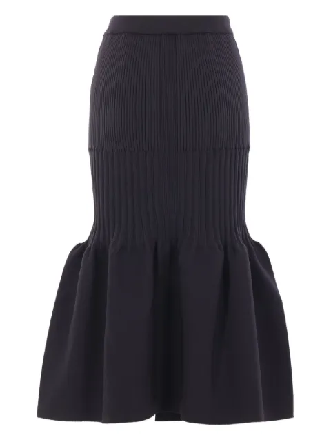CFCL ribbed-knit ruffled midi skirt Black CF000KG003GB00199N