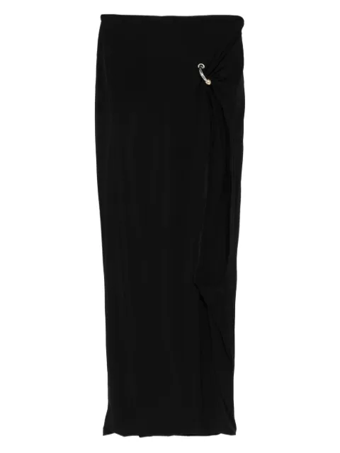 Jean Paul Gaultier ring-detail side-split midi skirt Black 2503WSK008J008