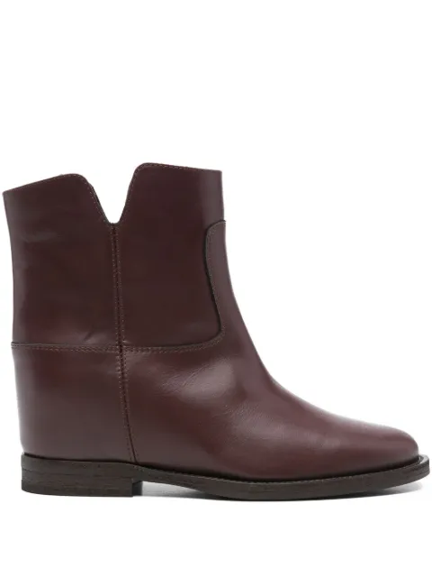 Via Roma 15 25mm leather boots Red 1626