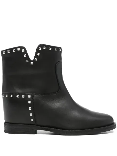 Via Roma 15 25mm stud-embellished leather boots Black 2853
