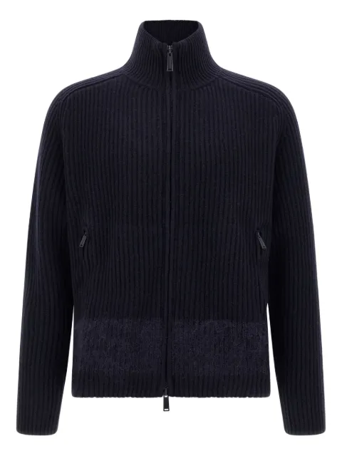 DSQUARED2 ribbed high-neck zip-front cardigan Blue S74HA1546D13150