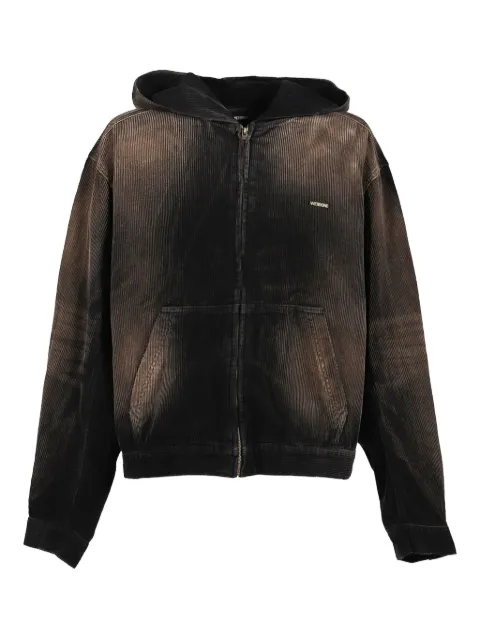 We11done corduroy zip-up hooded jacket Black WDDJ225318UBK