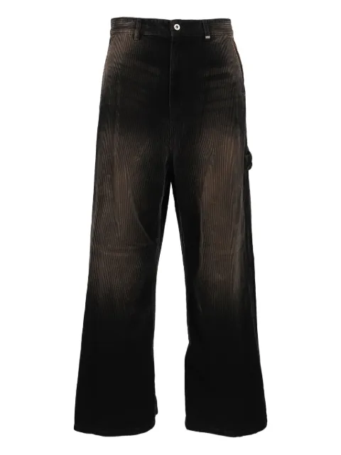 We11done corduroy washed-effect carpenter trousers Black WDDP225350MBK