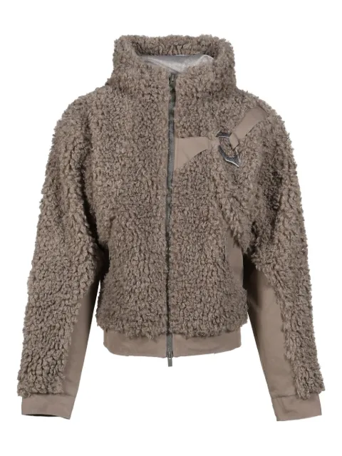 HELIOT EMIL Chiaroscuro fleece hooded jacket Brown 25M02155DST19