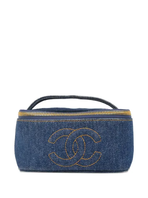CHANEL Pre-Owned 1997 denim vanity handbag Blue 4631286