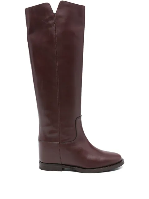 Via Roma 15 leather knee-high boots Red 1586