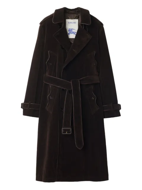 Burberry corduroy curlicue-pocket trench coat Brown 8114829