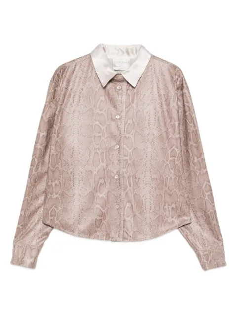 Forte Forte snakeskin-print long-sleeve shirt Brown 14019MYSHIRT