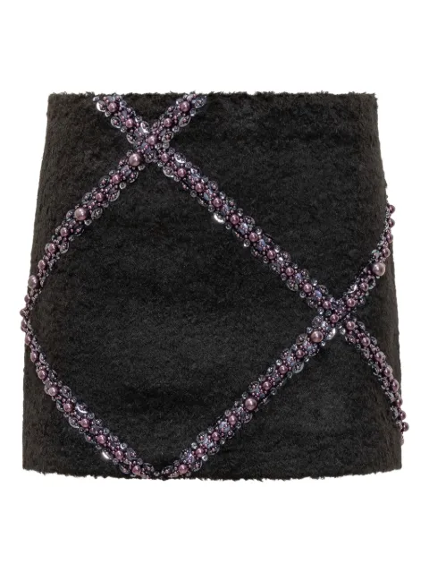 DES PHEMMES beaded-embellishment mini skirt Black D207PT