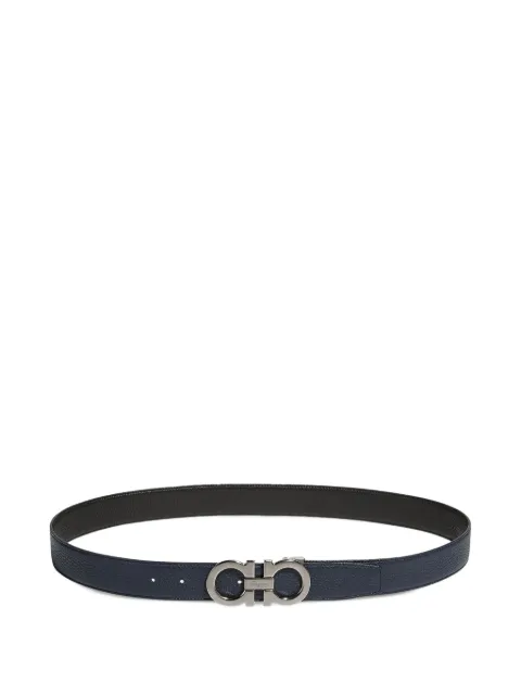 Ferragamo gancini-buckle leather belt Blue 697875