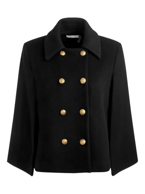 alice + olivia Reynalda double-breasted cape coat Black CC508Y05401