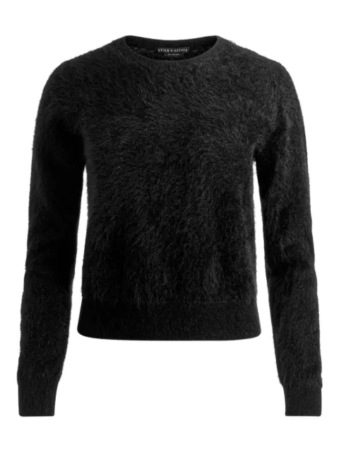 alice + olivia Carolee crew-neck fluffy sweater Black CL000577713