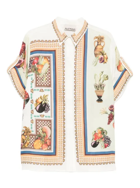 ALEMAIS Mercado fruit-print short-sleeve shirt White 5600T