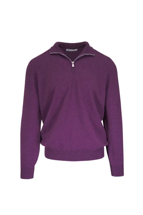 Brunello Cucinelli Quarter-Zip pullover Purple M2200124CHL69
