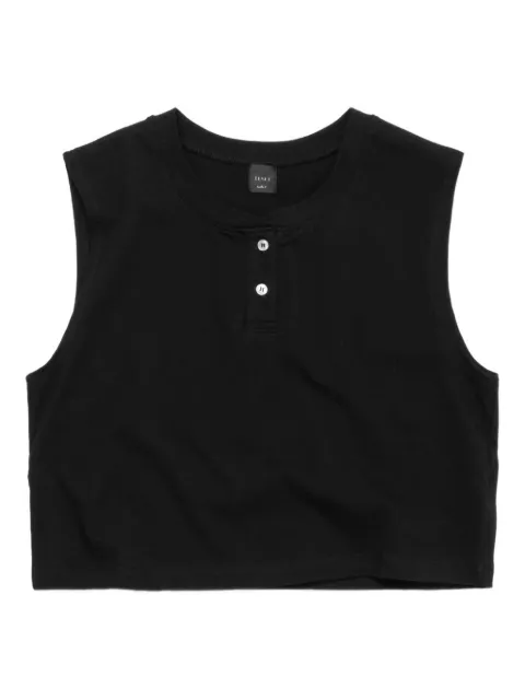 LESET henley sleeveless top Black LT395ACTN
