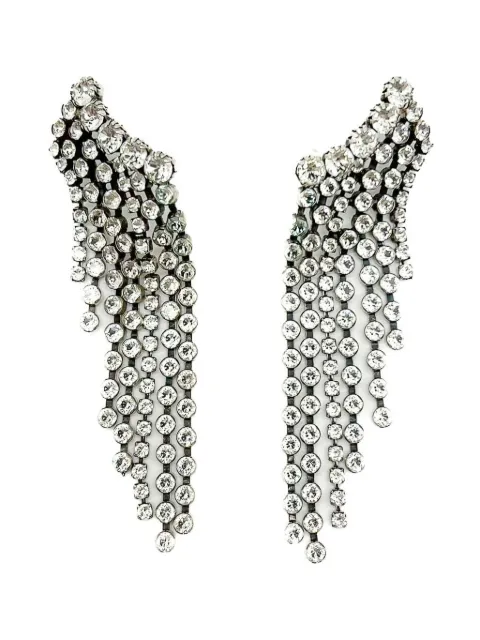 Jennifer Gibson Jewellery 1990s Isabel Marant super-long crystal cascade earrings Silver JGJMARANTERG