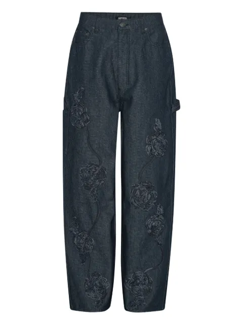 ROTATE BIRGER CHRISTENSEN rose-embroidery five-pocket jeans Blue 114664D03