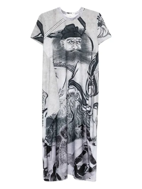 Comme Des Garçons Pre-Owned 2010s graphic-print short-sleeve dress Grey CG780UN