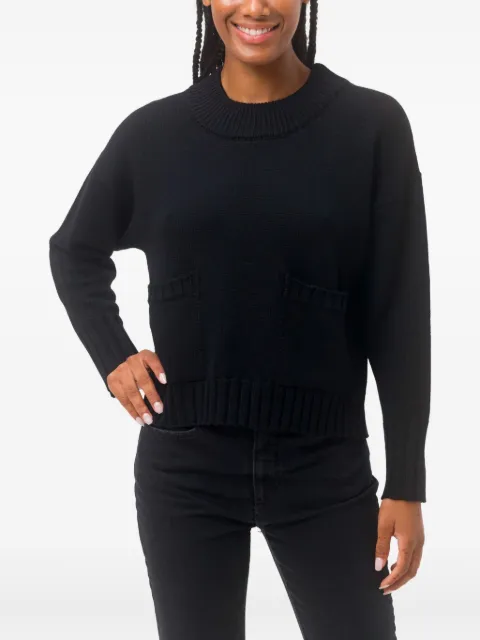 ALPHA STUDIO front-pocket crew-neck sweater Black AD8372C