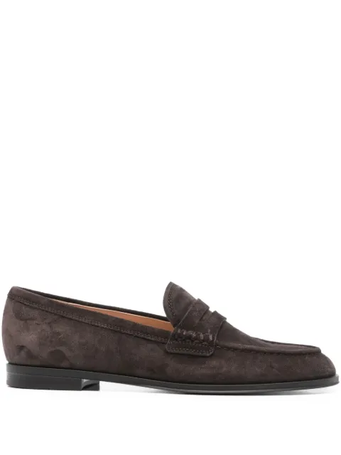 Gianvito Rossi Georgie penny-strap suede loafers Brown G2534651CUOVLU