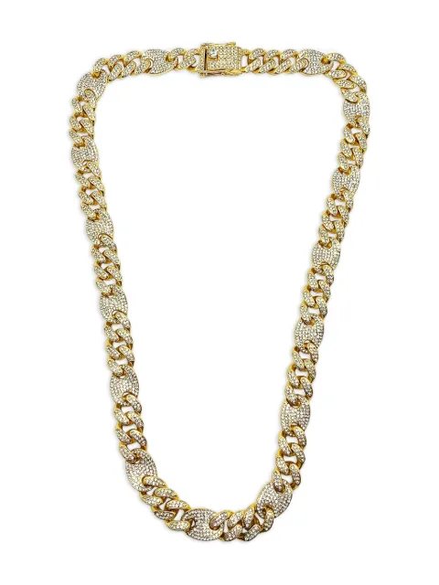 Jennifer Gibson Jewellery 2000s Chunky crystal-embellished chain necklace Gold JGJCRYSTNKL