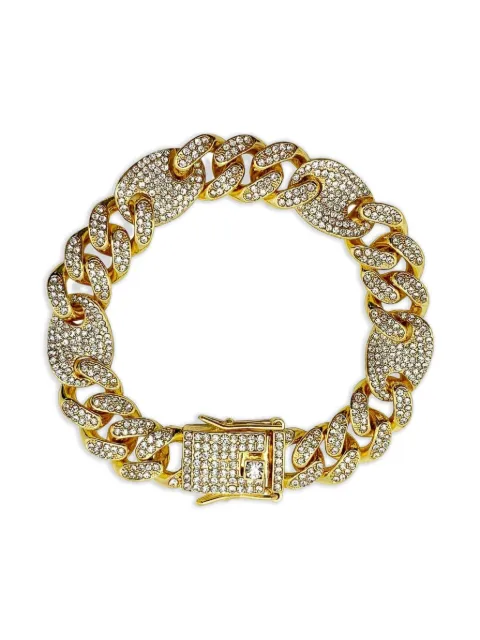 Jennifer Gibson Jewellery 2000s chunky crystal-embellished chain bracelet Gold JGJCRYSTBLT