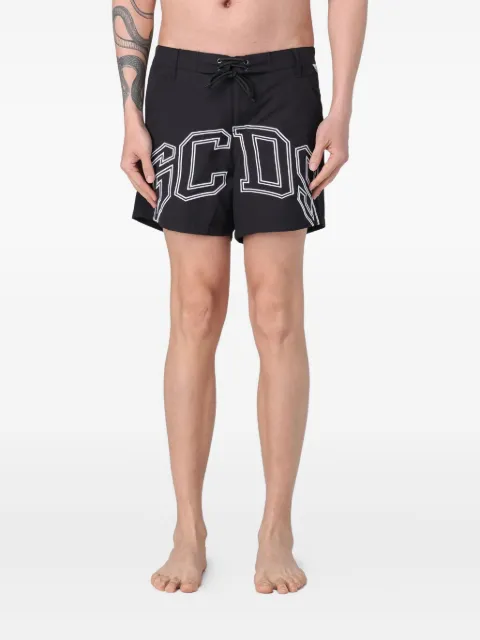 GCDS logo-print drawstring shorts Black B1EM3910SW2