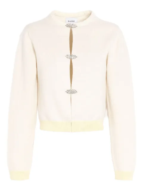 Barrie jewel-detail cashmere cardigan Neutrals C300244