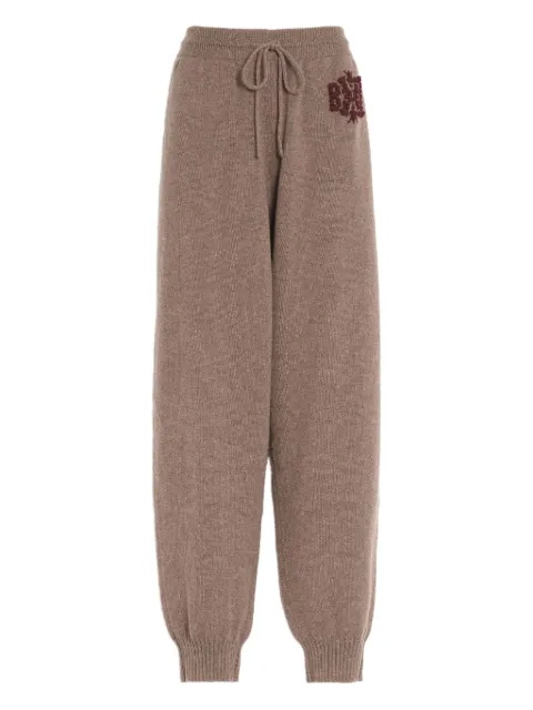 Barrie embroidered-logo knitted trousers Brown C299652