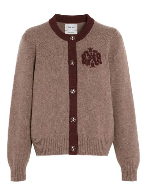 Barrie monogram-embroidered cashmere cardigan Brown C299243