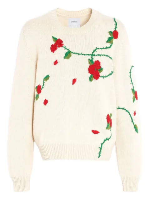 Barrie floral-intarsia cashmere jumper Neutrals C304336