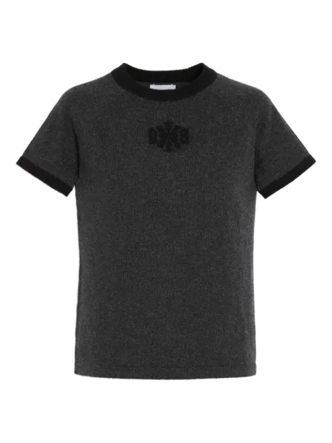 Barrie embroidered cashmere T-shirt Black C104718