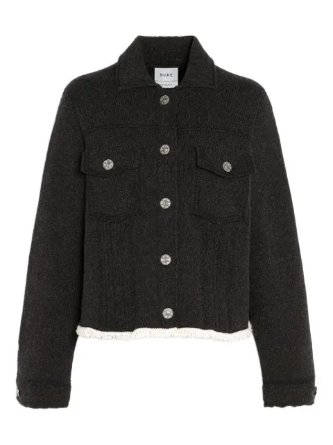 Barrie pleated-detail button jacket Black C301252