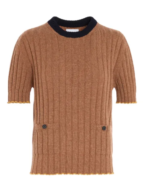 Barrie cashmere-blend ribbed T-shirt Brown C303723