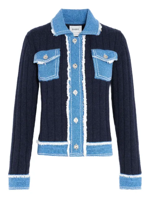 Barrie ribbed-knit denim-effect jacket Blue C298253