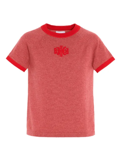 Barrie B-logo cashmere T-shirt Red C104718