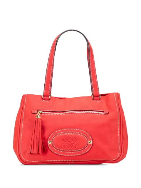 Loewe Pre-Owned 2008 Nubuck Anagram Madrid Fringe shoulder bag Red JLUZENARYC45BFGW