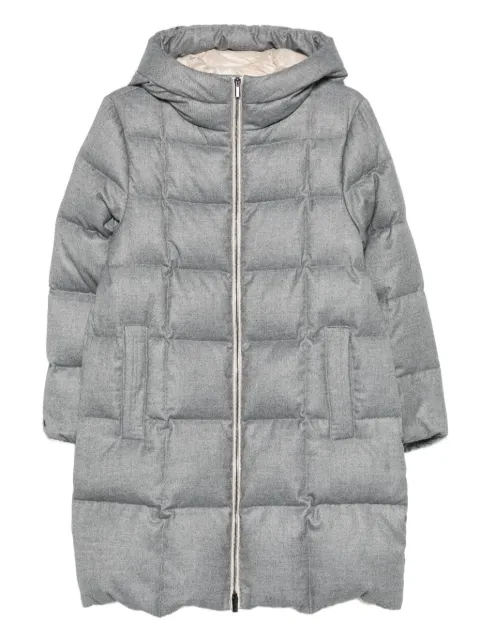 Peserico quilted hooded coat Grey S24105D01945