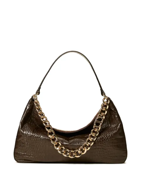 TWINSET Liliane crocodile-effect chain shoulder bag Black 252TD8252