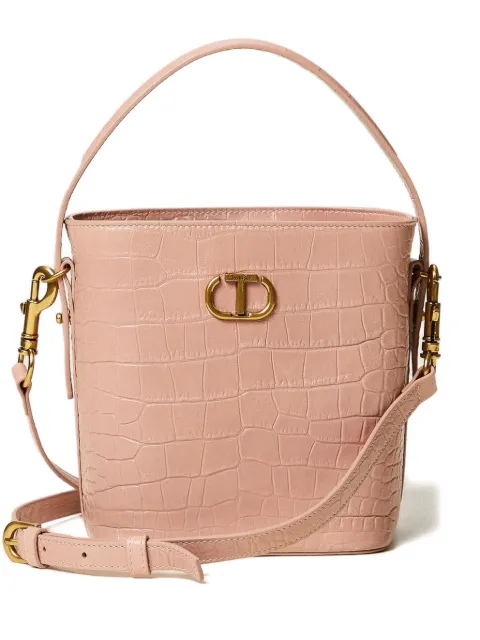 TWINSET crocodile-effect leather bucket bag Pink 252TD8257