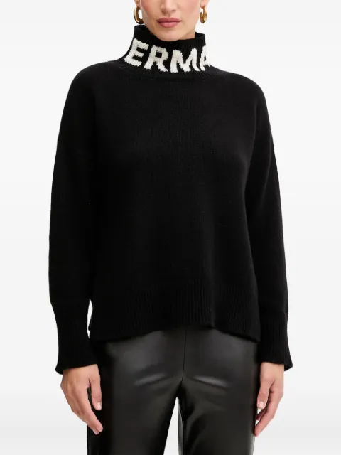 ERMANNO FIRENZE logo-neckline turtleneck sweater Black 57TM027EO1